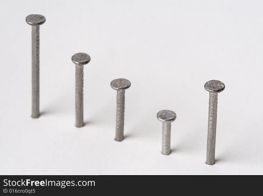 Five nails used as a Slide grief. Five nails used as a Slide grief