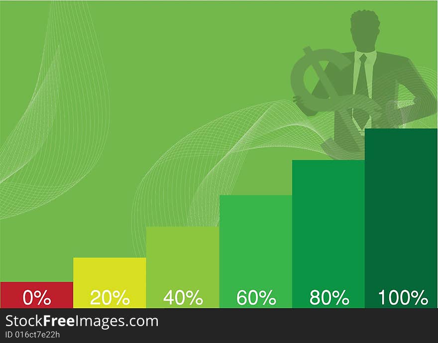 Cool graphic chart with energetic people for business use