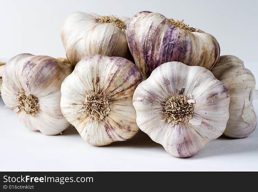 Group of french garlic bulbs