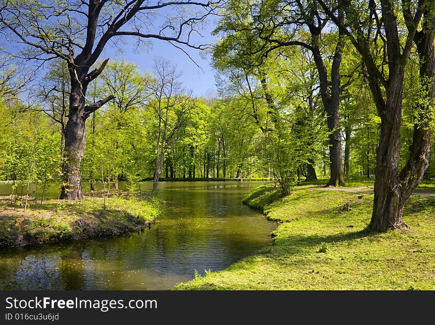 Sringtime at lake park Grossboehla, Germany