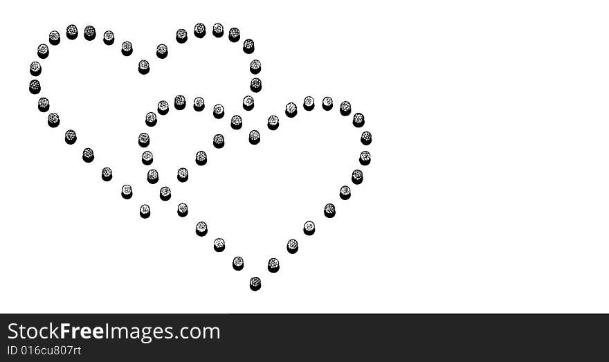 Background with two hearts - graphic elements. Background with two hearts - graphic elements