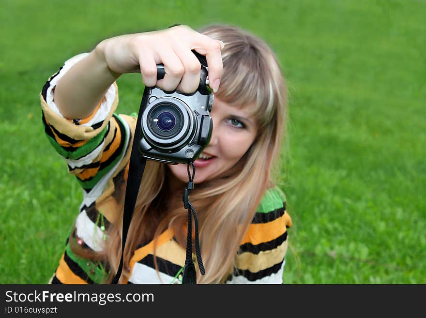 Woman With Photocamera