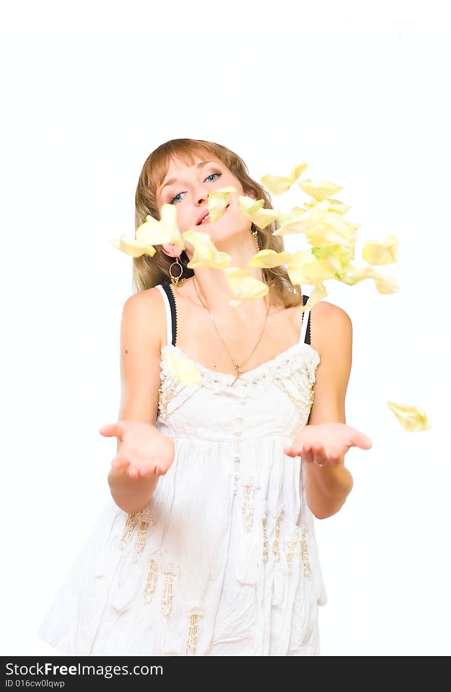 Young Girl and floral petal