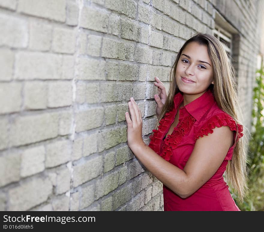 Beautiful teenage girl in a park on a sunny day. Beautiful teenage girl in a park on a sunny day