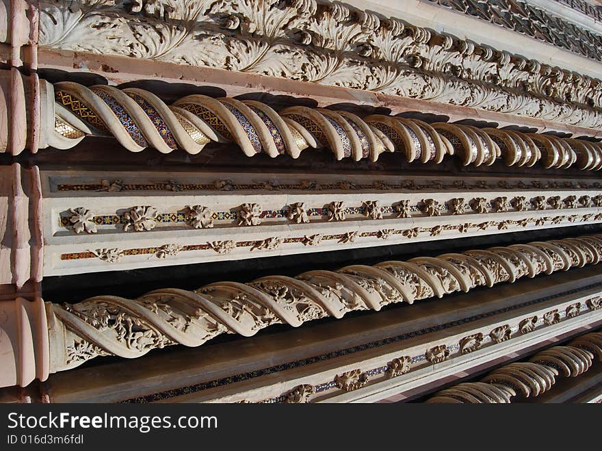 Details of columns of Orvieto cathedral