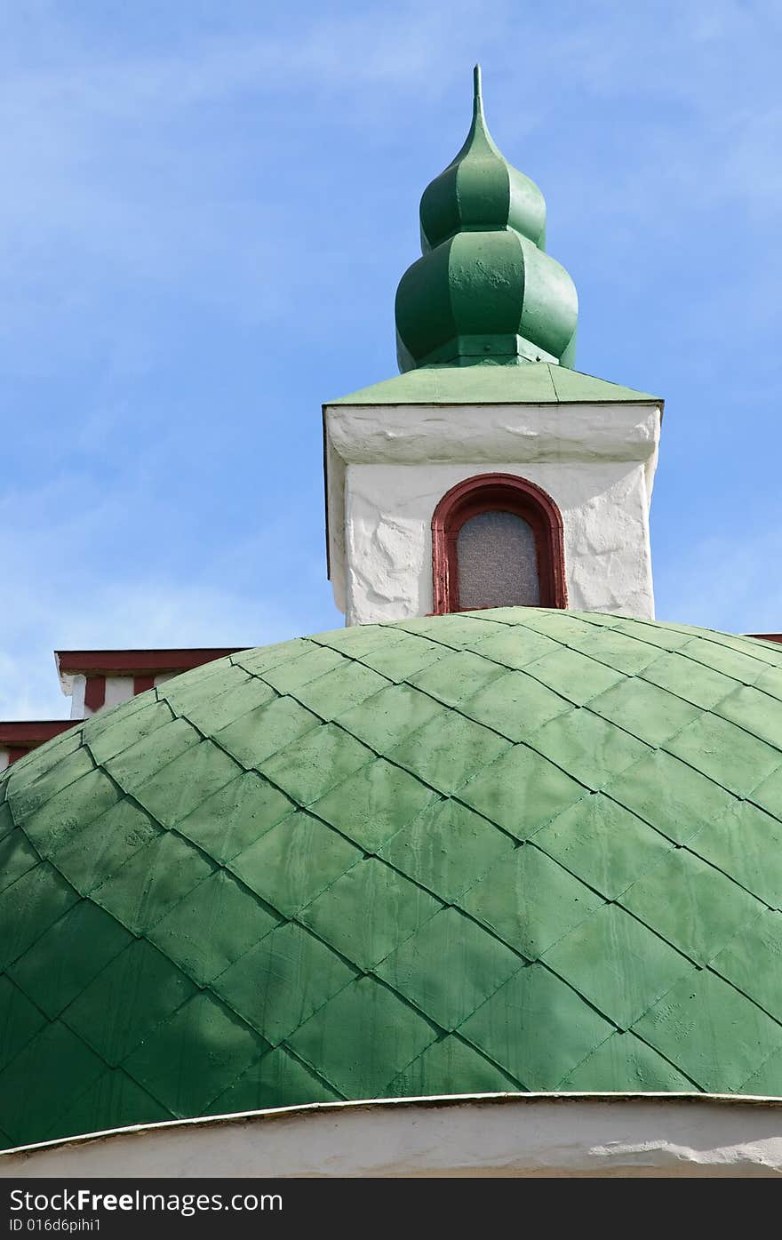 Architectural details - green cupola perspective