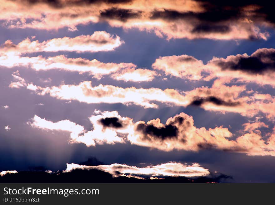 Clouds in the sky at sunset. Clouds in the sky at sunset.