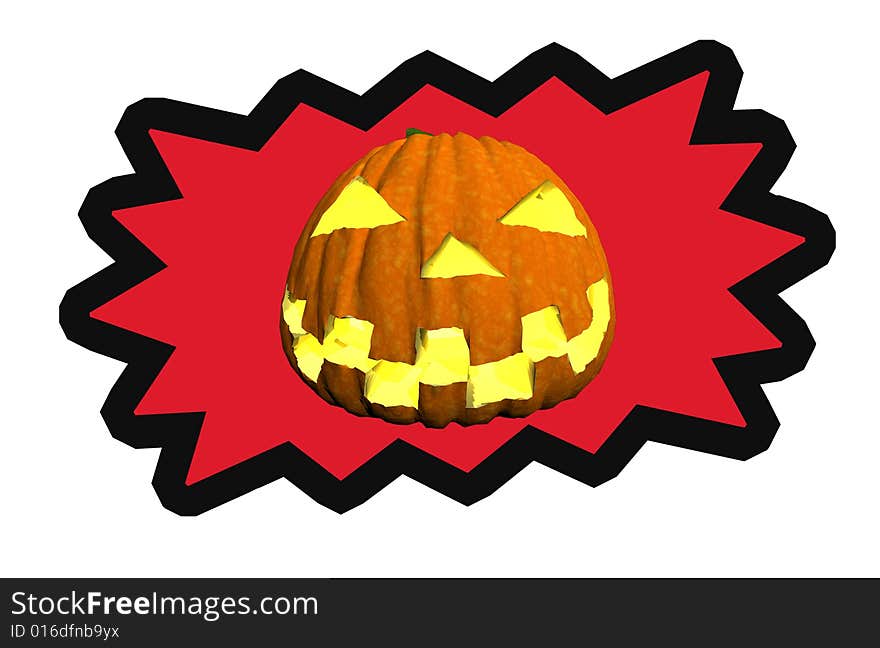 Isolated halloween pumpkin on white background - illustration