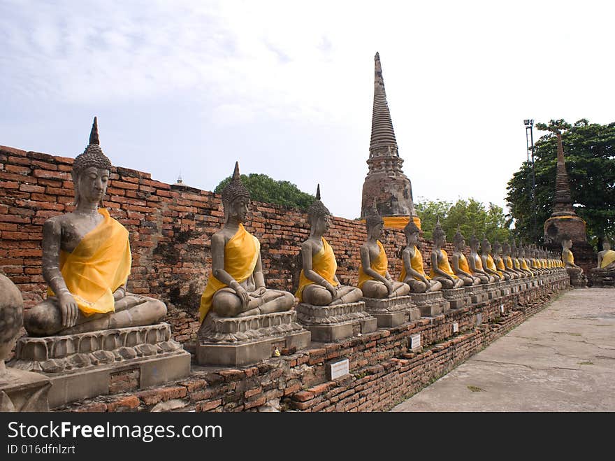 Thailand Religious buddha sculpture covered with golden cloth. Thailand Religious buddha sculpture covered with golden cloth