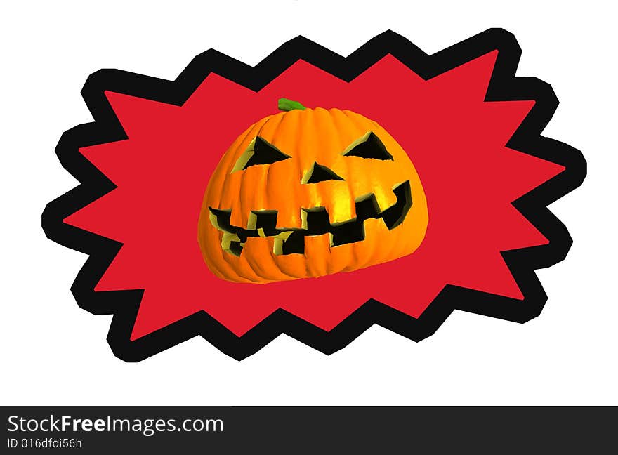 Isolated halloween pumpkin on white background - illustration