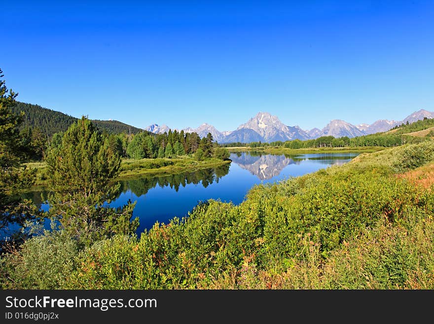 The Oxbow Bend Turnout Area in Grand Teton National Park. The Oxbow Bend Turnout Area in Grand Teton National Park