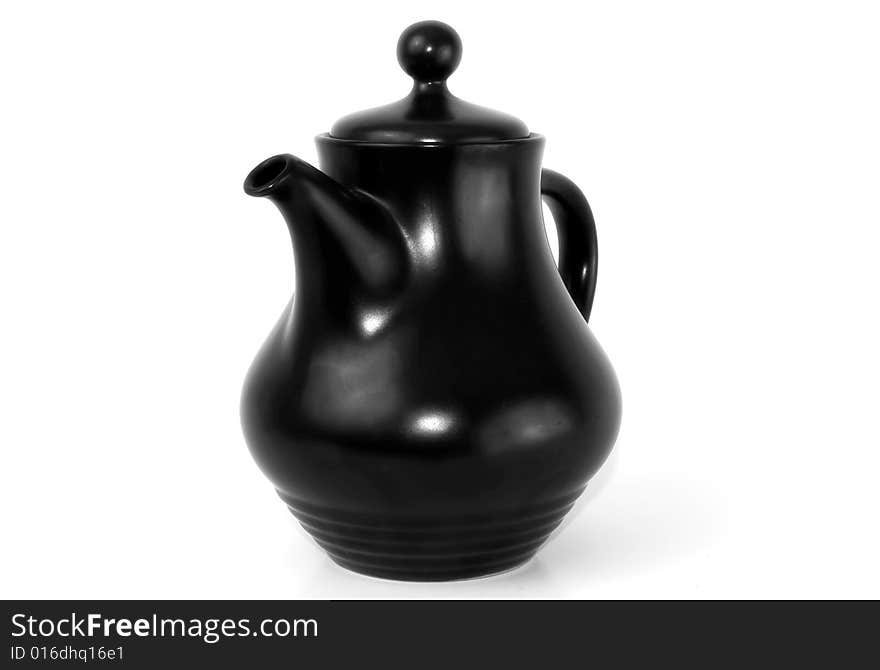 Closeup picture of a brown teapot