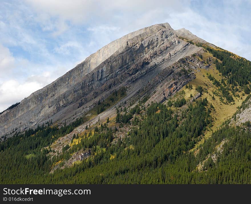 Mountain peak beside Upper Lake at Kananaskis Country Alberta Canada. Mountain peak beside Upper Lake at Kananaskis Country Alberta Canada