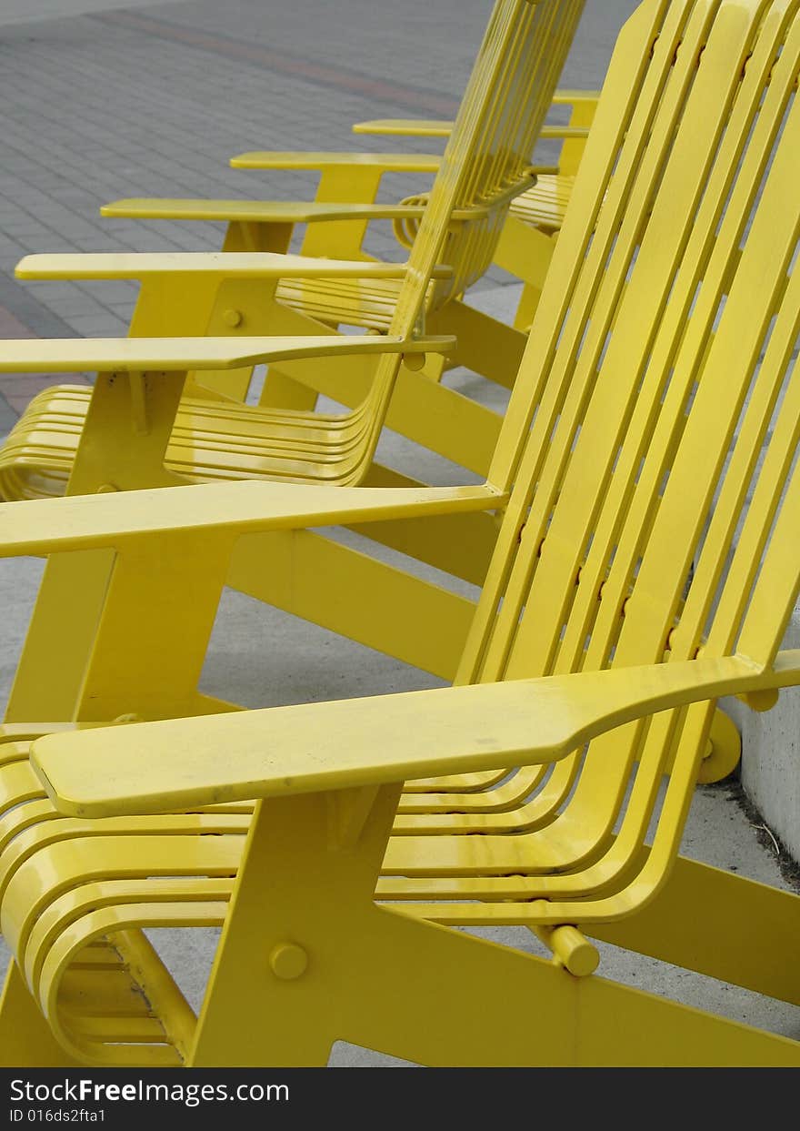 Yellow metal outdoor chair