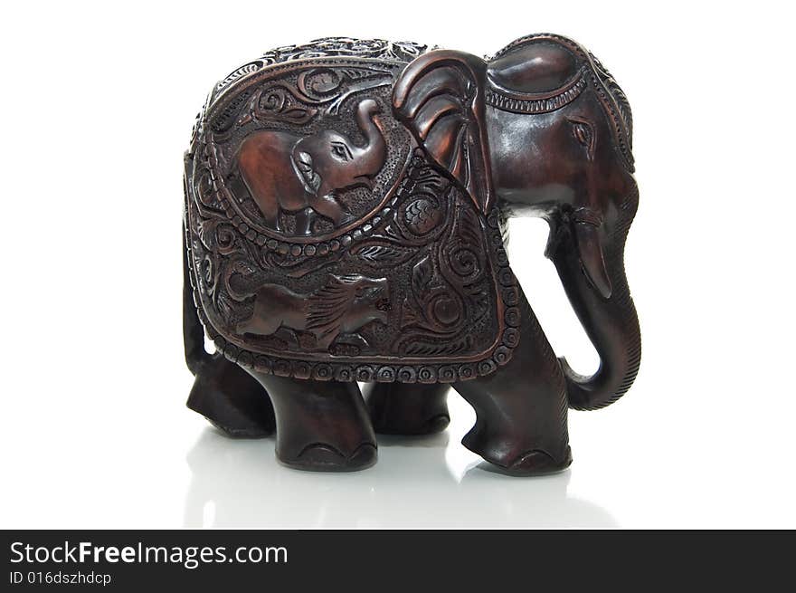 Red wooden elephant