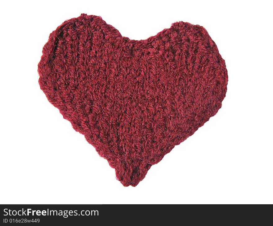 Cherry knitted heart