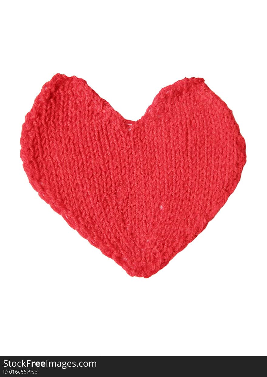 Red knitted heart