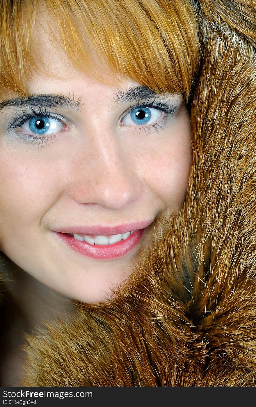 Woman in fox fur