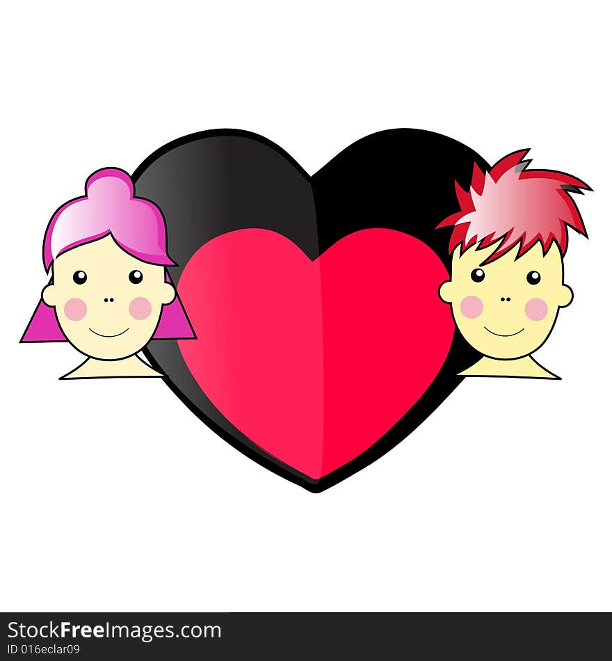 Boy And Girl In Love Illustration Vector