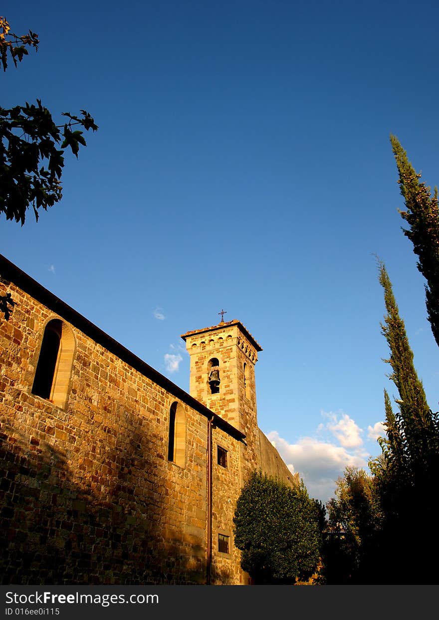 A pictoresque shot of a countryside church un Florence neighbours