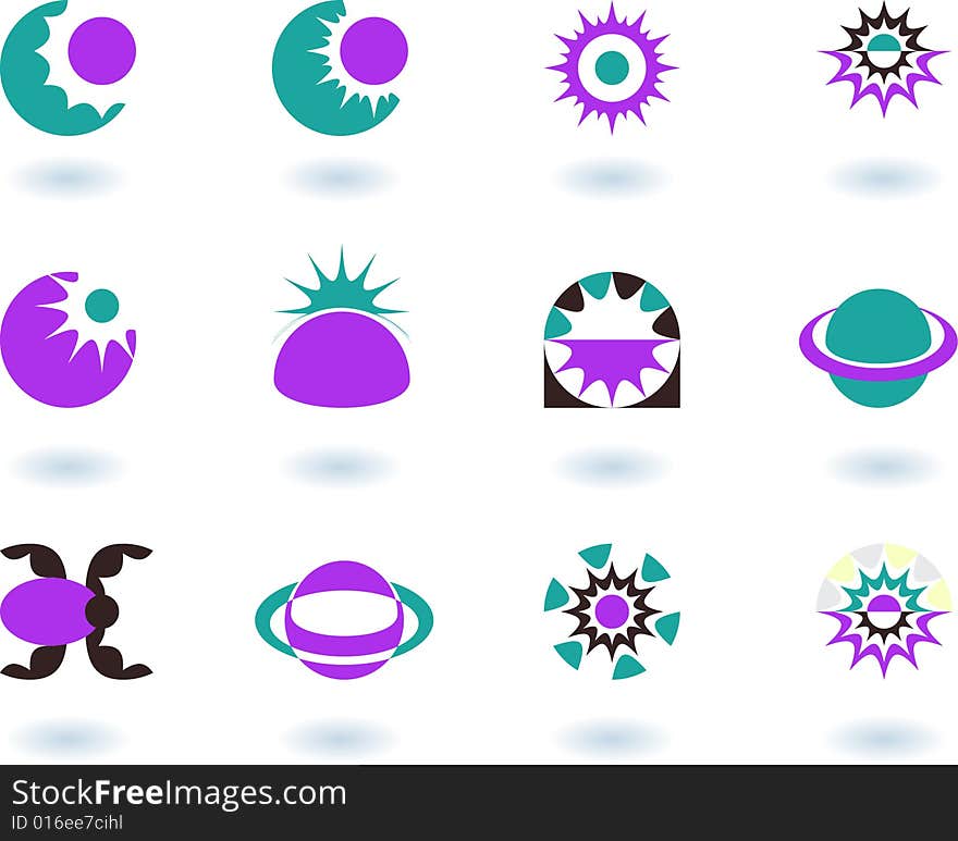 A set of vector symbols for creative design. A set of vector symbols for creative design