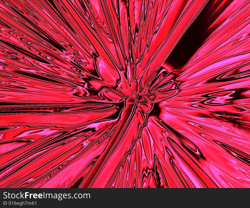 Soft red satin background with burst rays