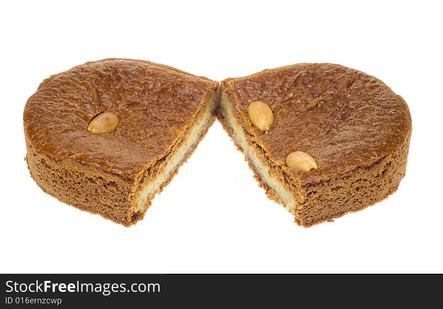 Typical dutch cookie filled with almond meal
