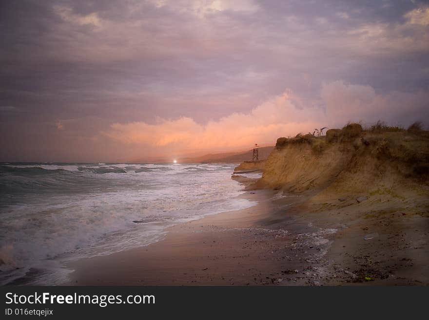 The new day and the new hope.Red Sky.Black sea-Bulgaria-2008 The sun punctures a road for itself in its oort clouds.Calo.The Bulgarian Black Sea Coast covers the whole eastern border of Bulgaria.