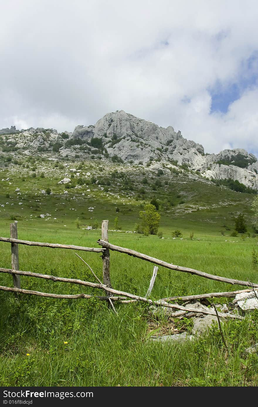 Mountain landscape scene, Croatia