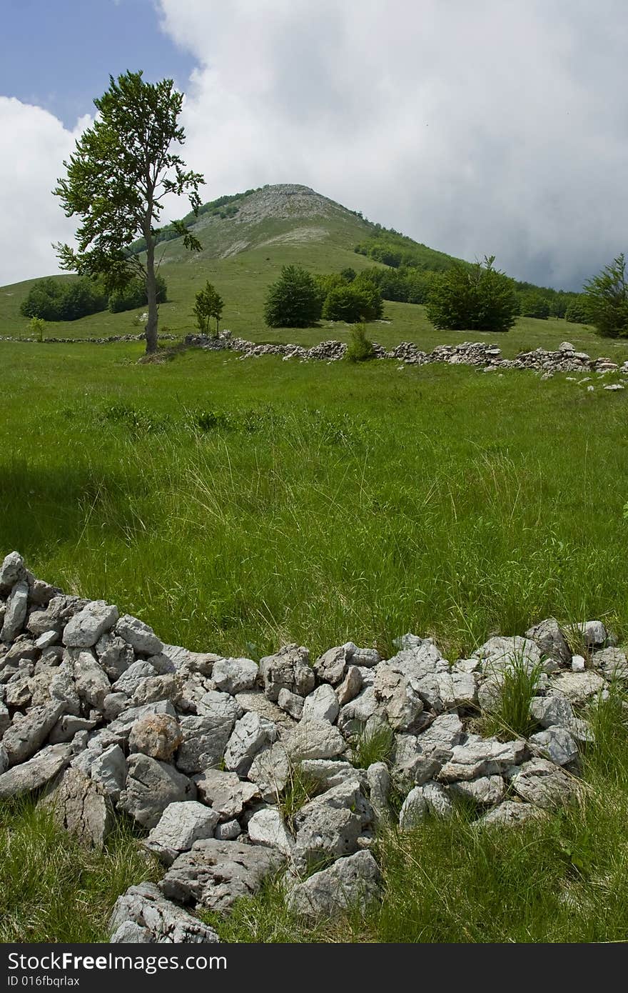 Mountain landscape scene, Croatia