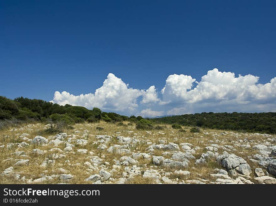 Island Pag landscape, Croatia