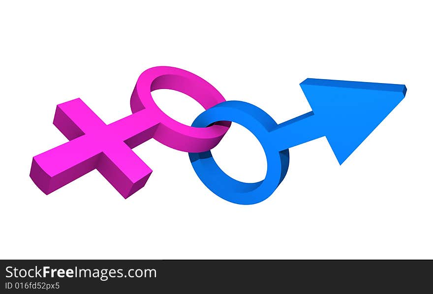 3d render of male and female symbols