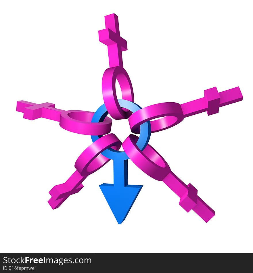 3d render of male symbol. 3d render of male symbol