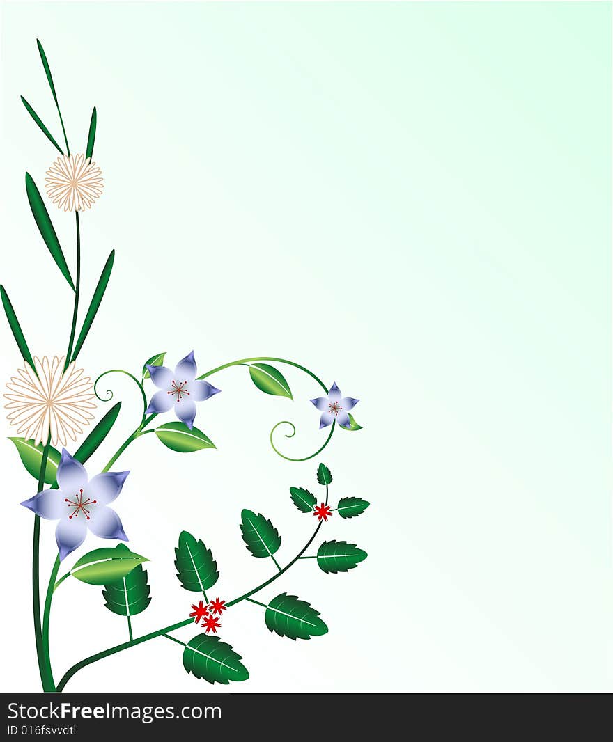 Elegant background with flowers and plants. Elegant background with flowers and plants