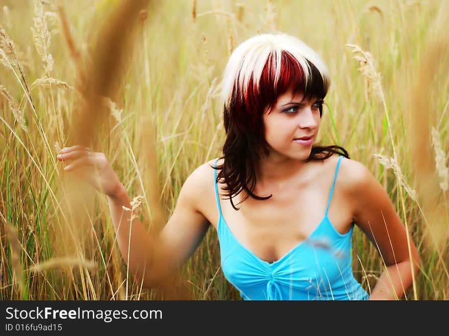 Young Woman And Nature