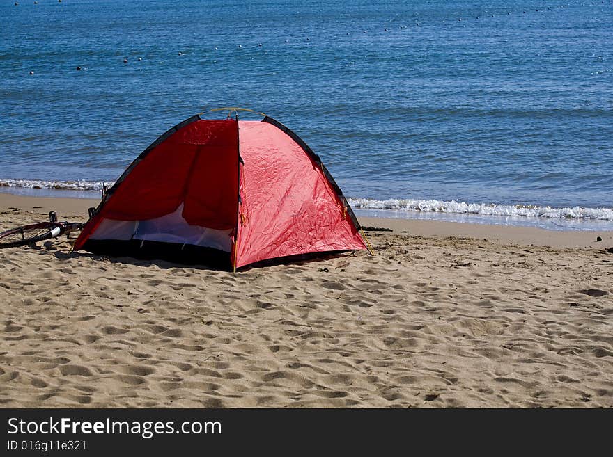 Tent by sea