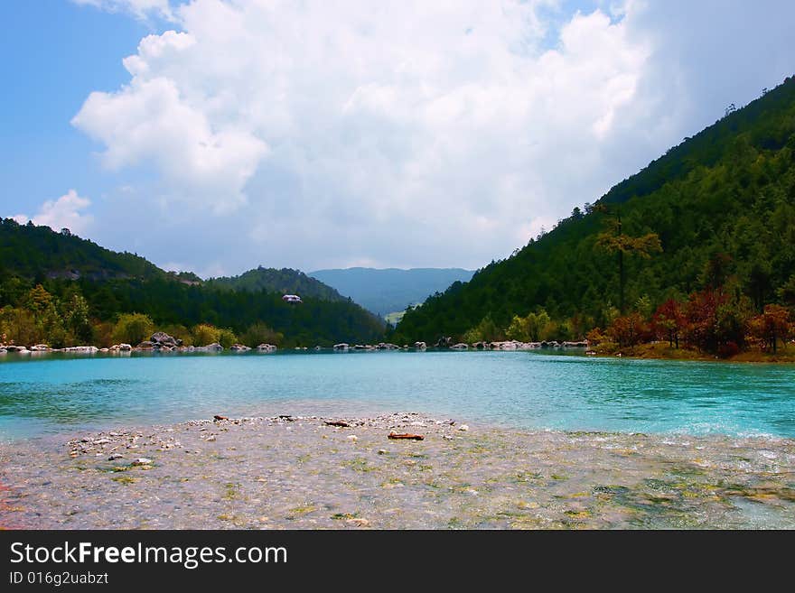 The landscape near yulong snow mountain in china. The landscape near yulong snow mountain in china