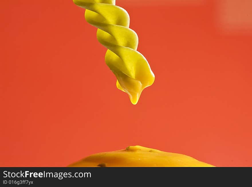 Different types of Italian pastas prepared to cook