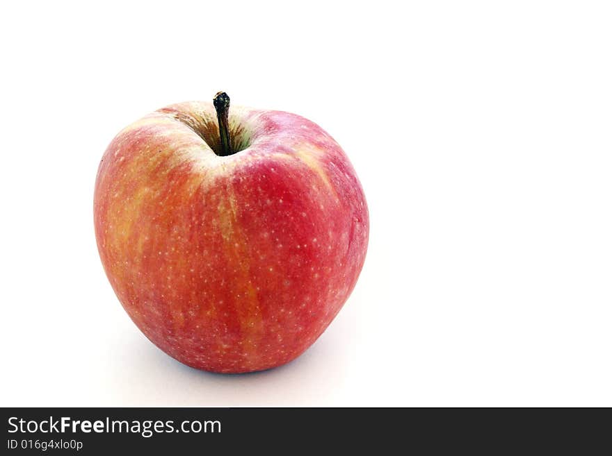 A ripe red delicious apple