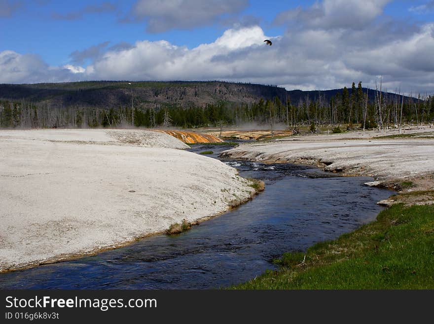 Geyser river Yellowstone