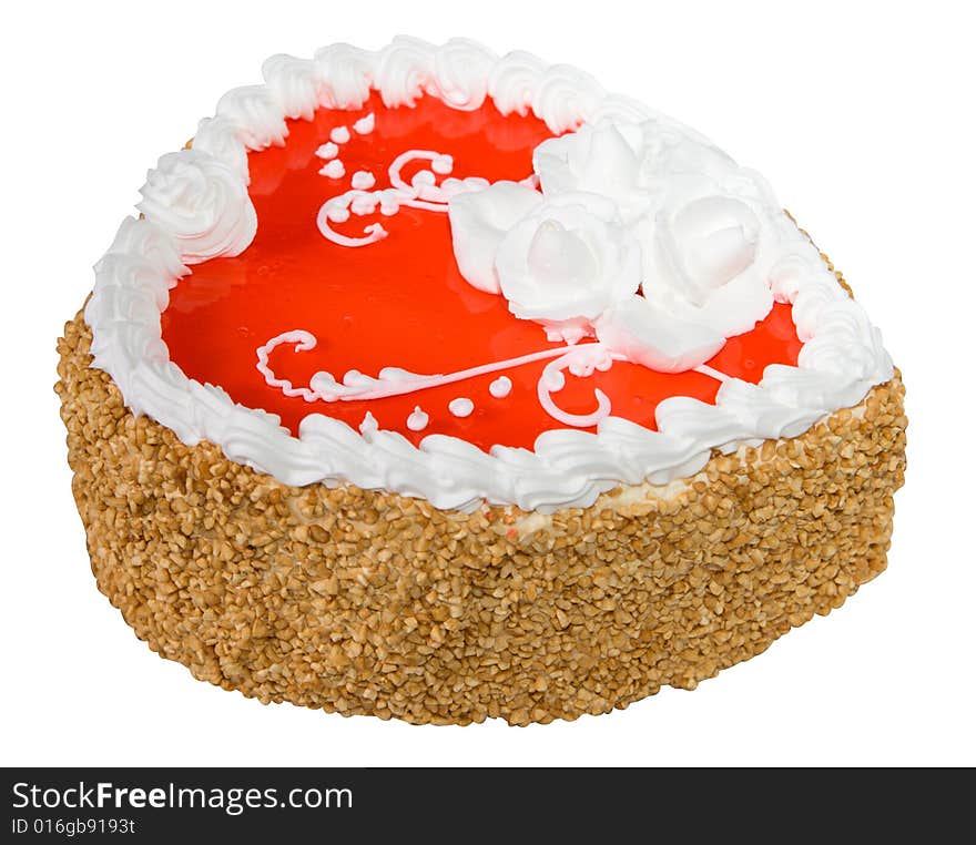 Cake in the form of heart (Objects with Clipping Paths). Cake in the form of heart (Objects with Clipping Paths)