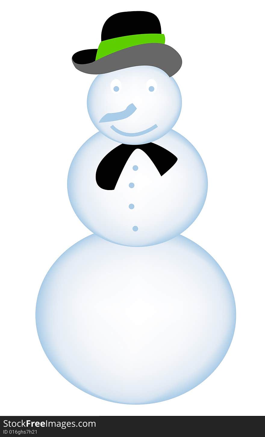 Snowman on white background