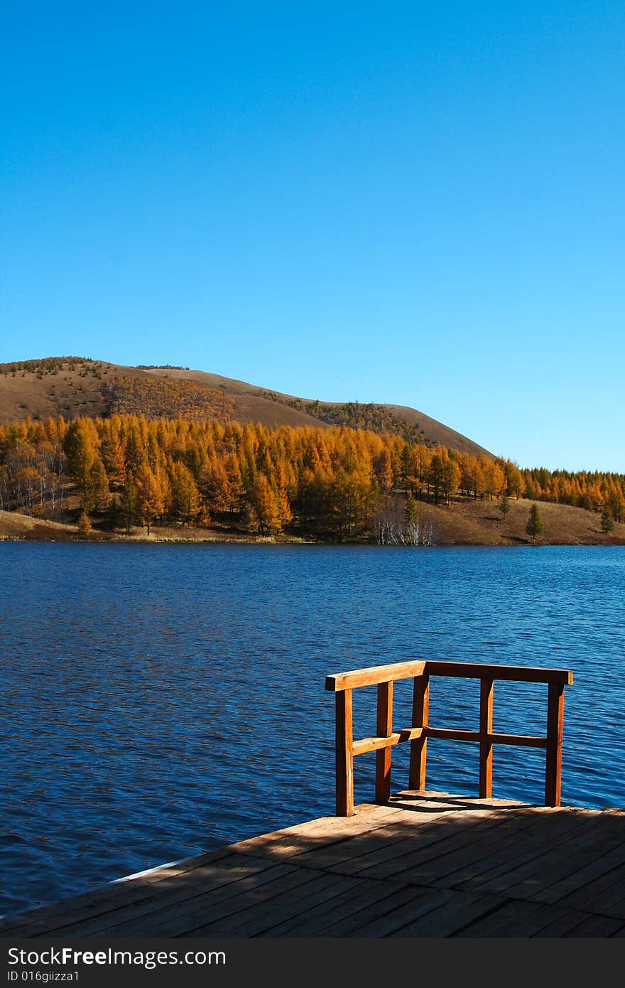 Lake and hill