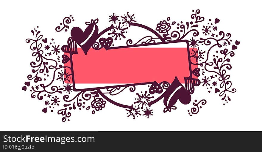 Vector sketchy frame for Valentine. Vector sketchy frame for Valentine