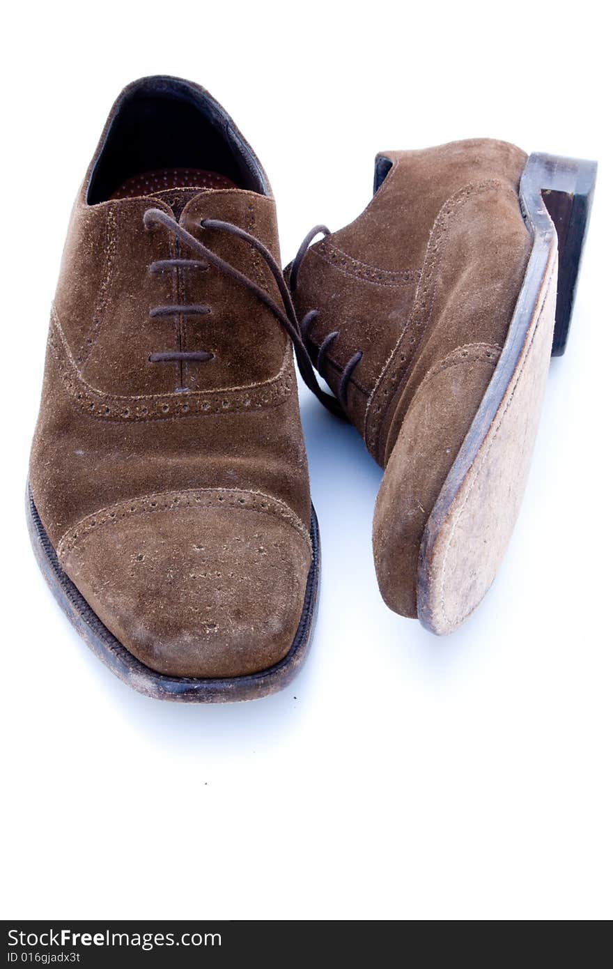 Used brown suede shoes