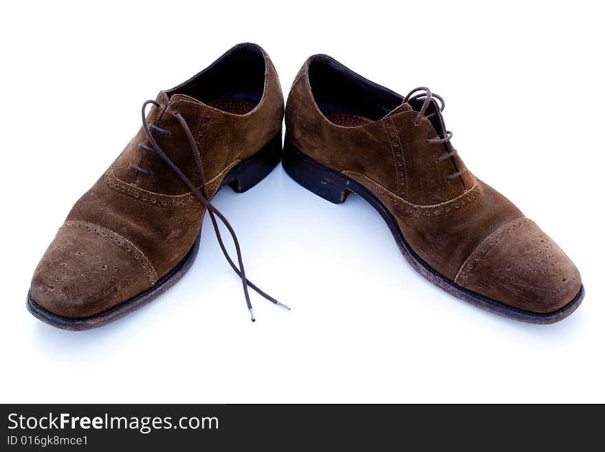 Used brown suede shoes