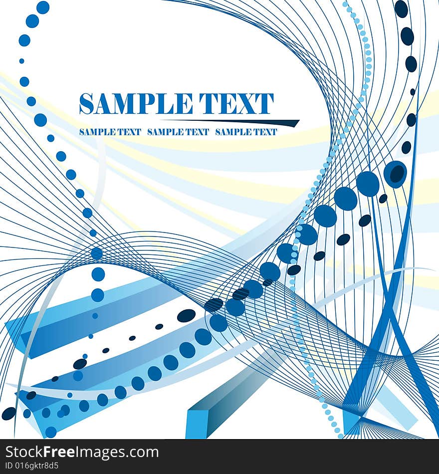 Illustration, blue vector abstract frame