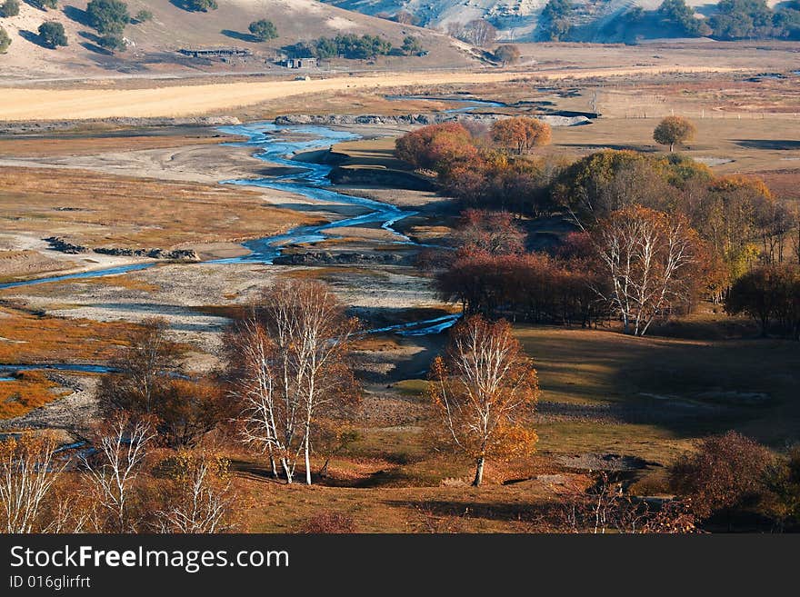 Bashang grassland in Inter-Mongolia  of China, a famous and beautiful and colourful place to visit