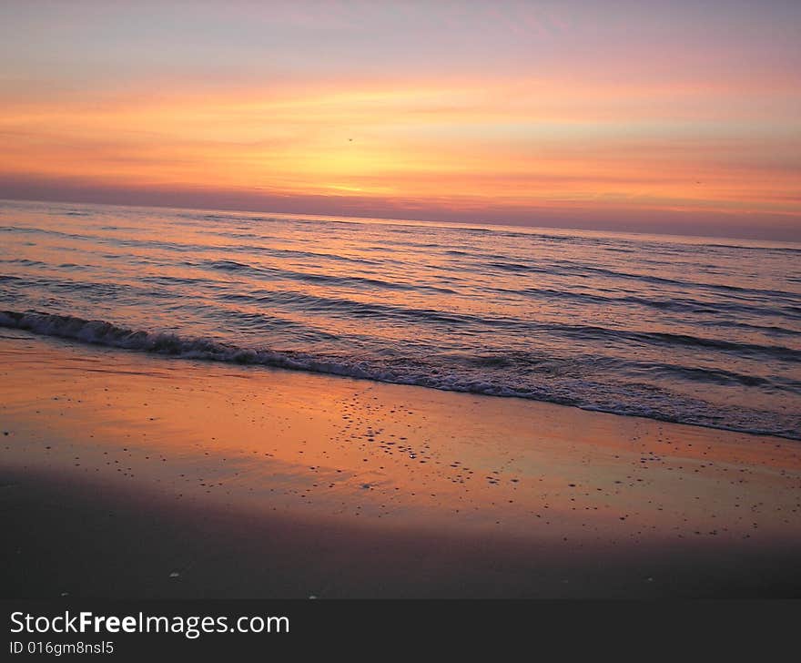 Exulting The Sunset with beauifull sky overlooking the sea