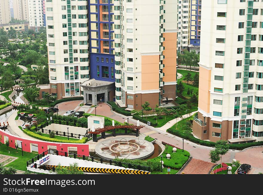 Garden and building